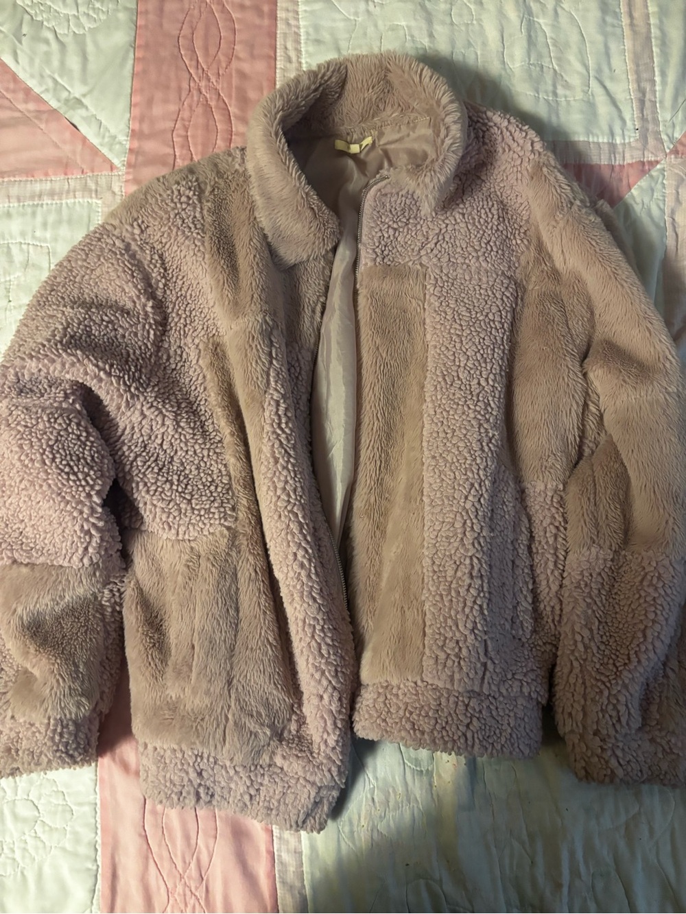 easel Plush Teddy Jacket in Light Blush